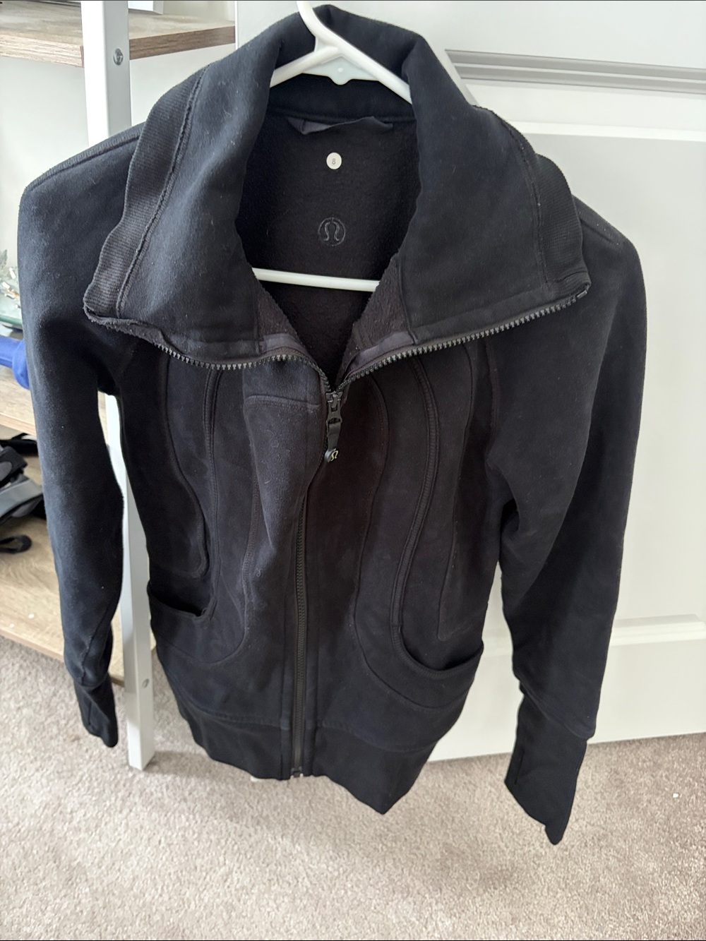 lululemon athletica Women's Black Zip Front Bomber Jacket